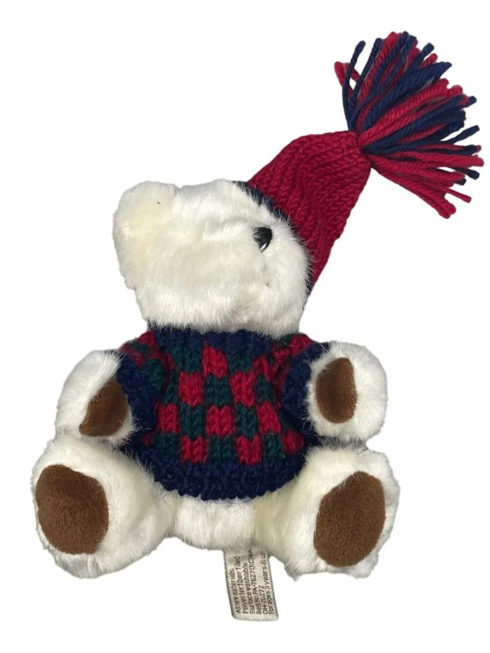 Hug Fun Int'l Inc.  light brown bear knit black red sweater knit red black READ